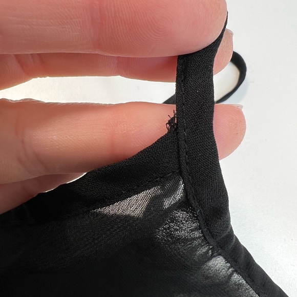 Y2K Sheer Black Cami Sleeveless Tank Top Size Medium - Picture 7 of 11